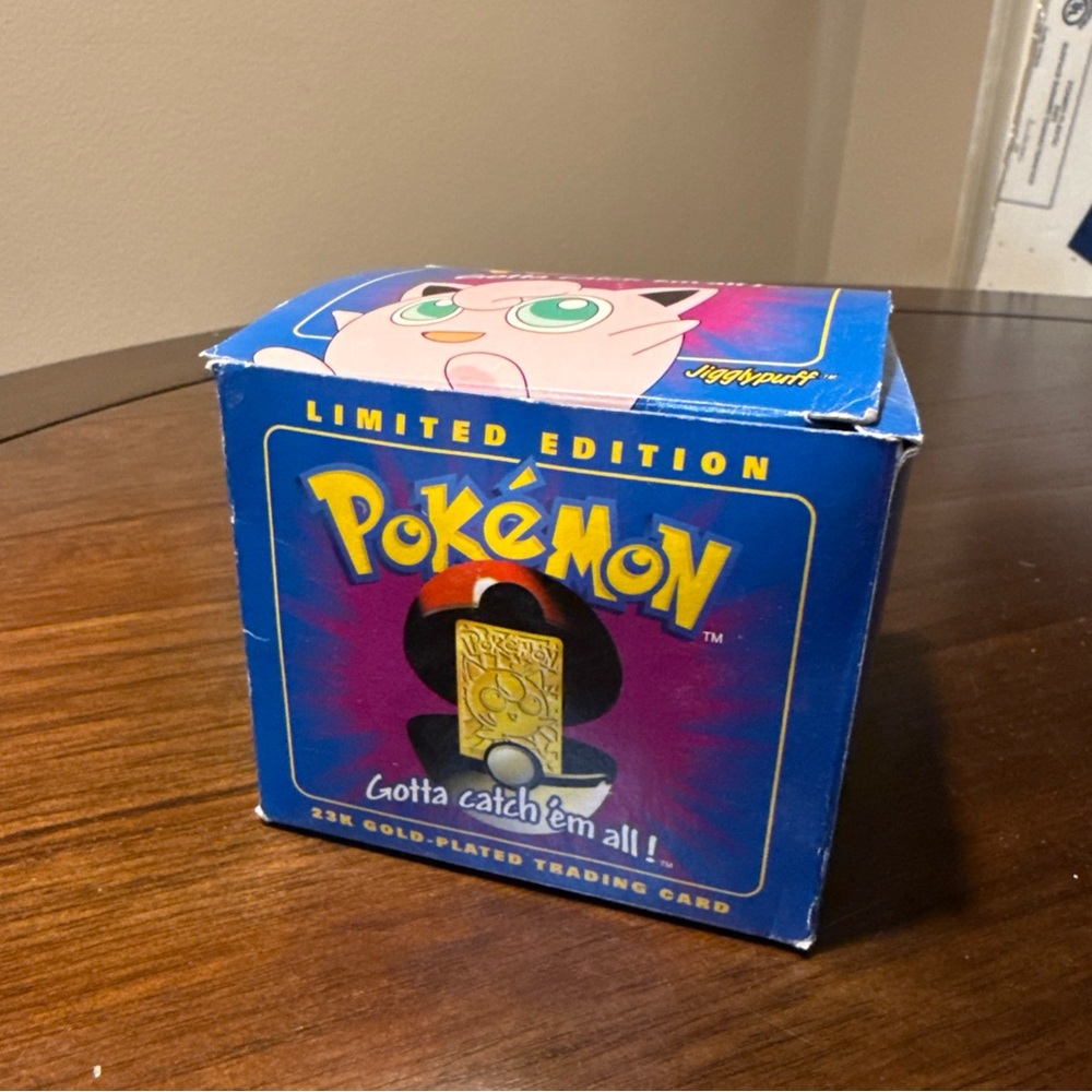 23K Gold Plated Jiggypuff Trading Card 1999 Burger King Pokemon Ball Vintage
